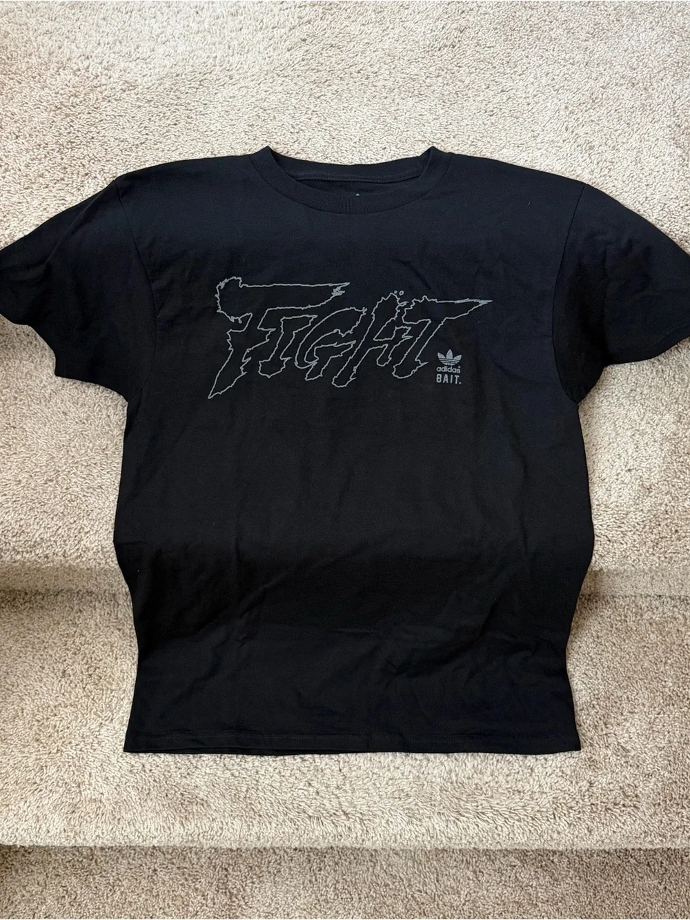 adidas Black T‑Shirt with Gray 'Fight Nite' Graphic